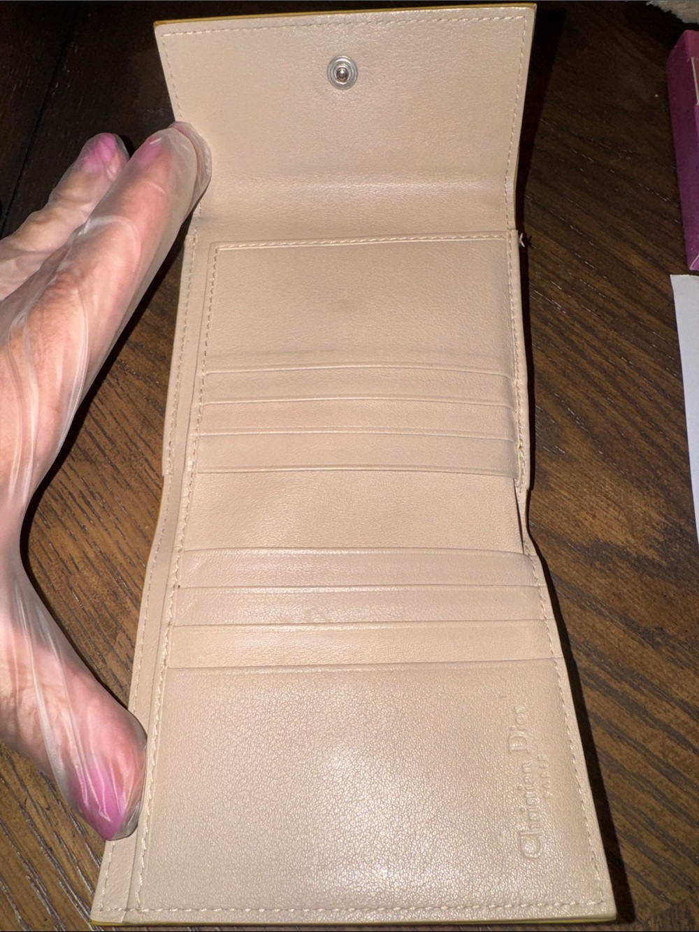 Dior Leather Wallet - Pale Mustard Yellow - Picture 4 of 10